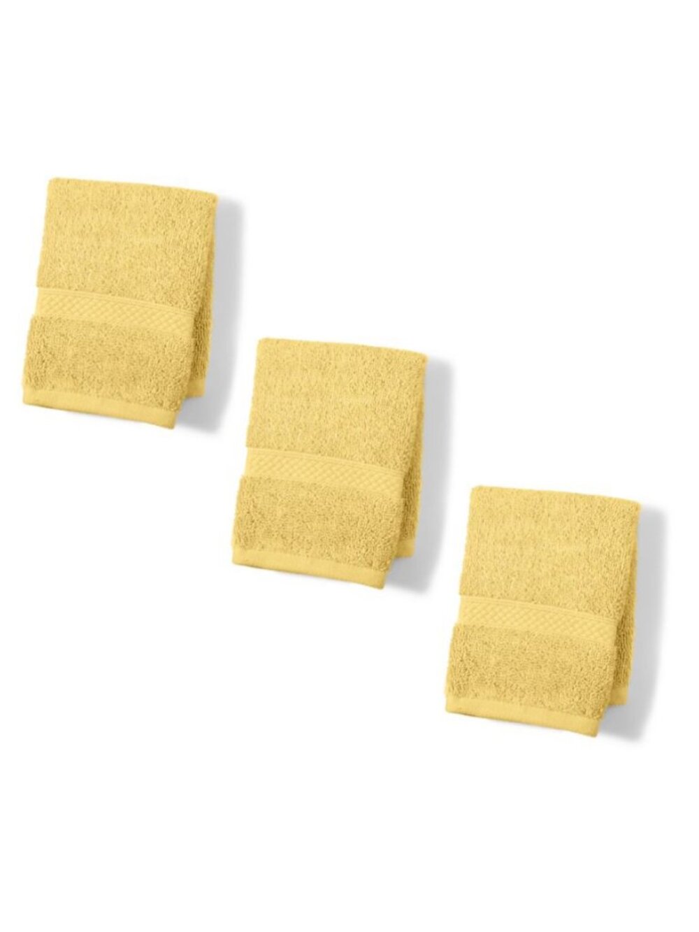 3 new LEMON CITRUS Charter Club Elite 100% Hygro Cotton 13x13 inch WASHCLOTHS